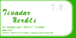 tivadar merkli business card